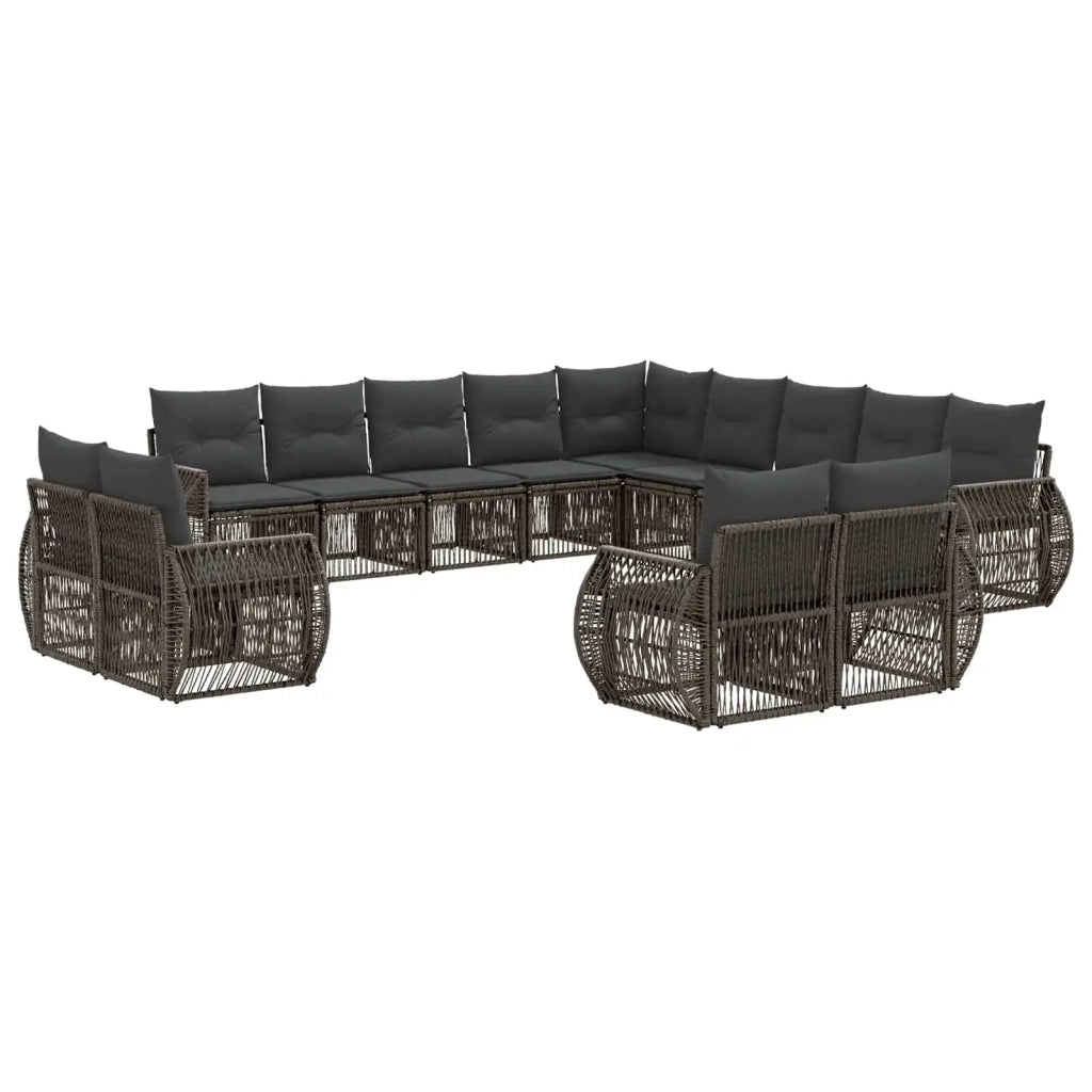 Set Divano da Giardino 13 pcs Grigio e Grigio Scuro polyrattan 3435599