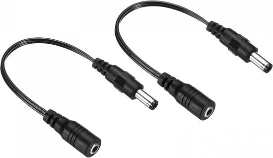 Cavo di allungamento per connettori 2 pezzi per lampade LED e telecamere CCTV, Nero.