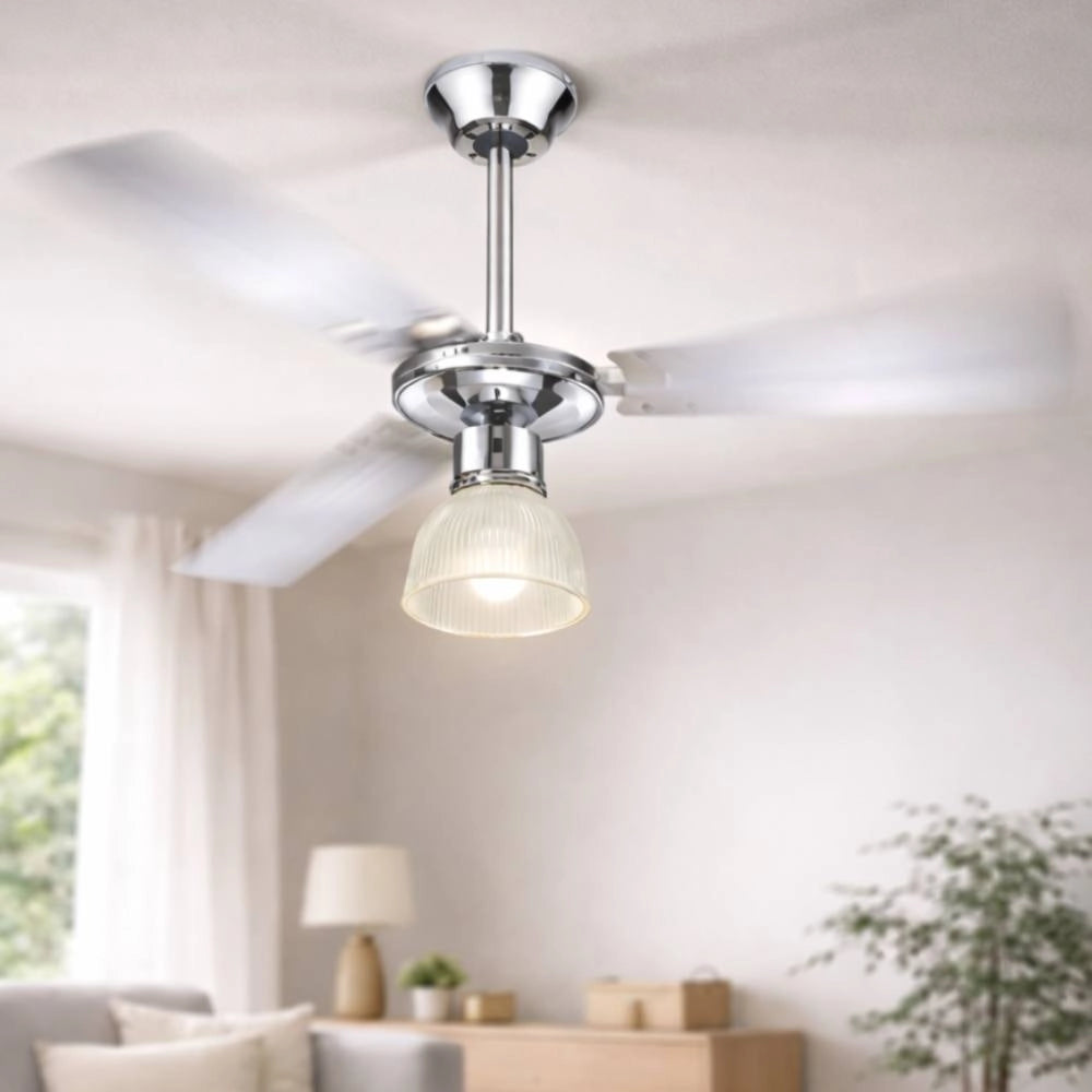 Ventilatore a soffitto zephir con telecomando e luce 3 pale 122 cm