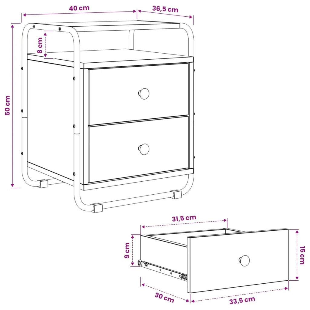 Armadio da Notte Rovere Sonoma Legno ingegnerizzato 8007625