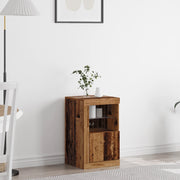 Sideboard  con luci LED in legno vecchio 41x37x67 cm