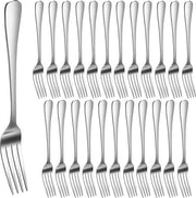 Set di forchette in acciaio inossidabile 24-delig lucidate a specchio, resistente al lavastoviglie.