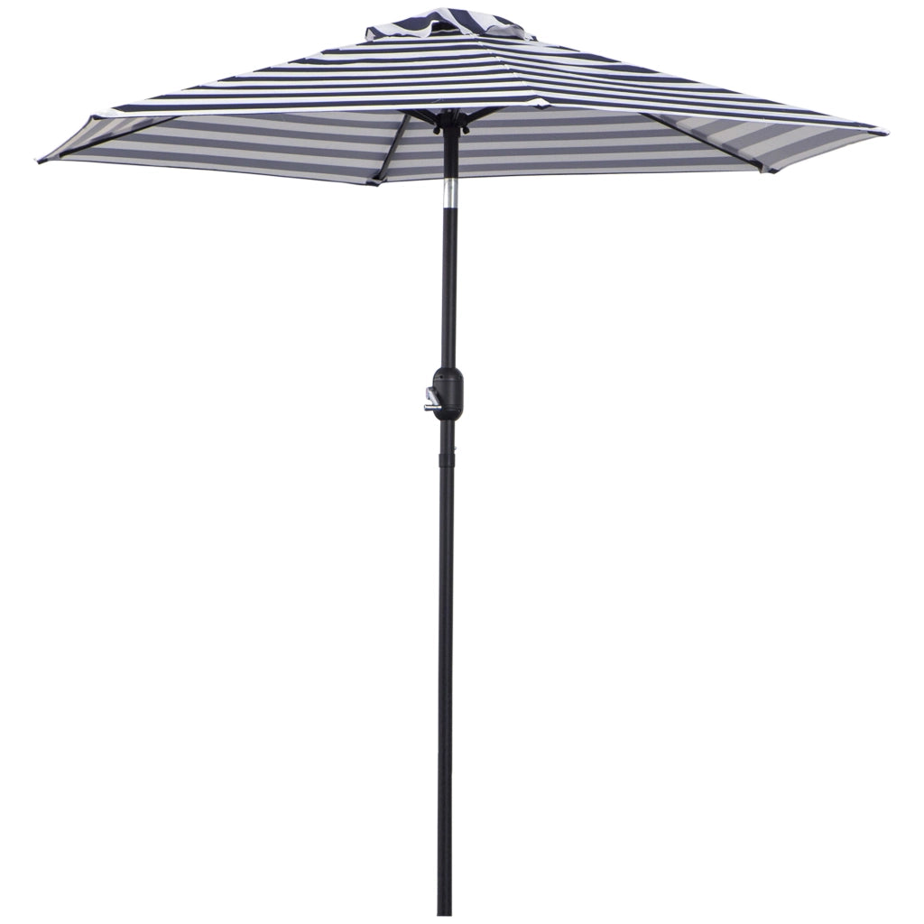 Ombrellone da Giardino ¨C Zephmum ¨C Blu e Bianco ?230x216 cm