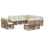 Set Divano da Giardino 11 pcs Beige polyrattan 3434865