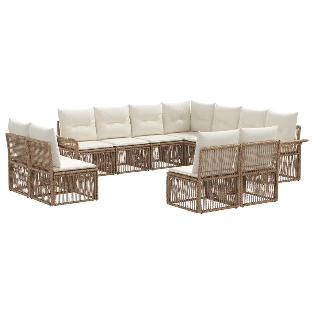 Set Divano da Giardino 11 pcs Beige polyrattan 3434865