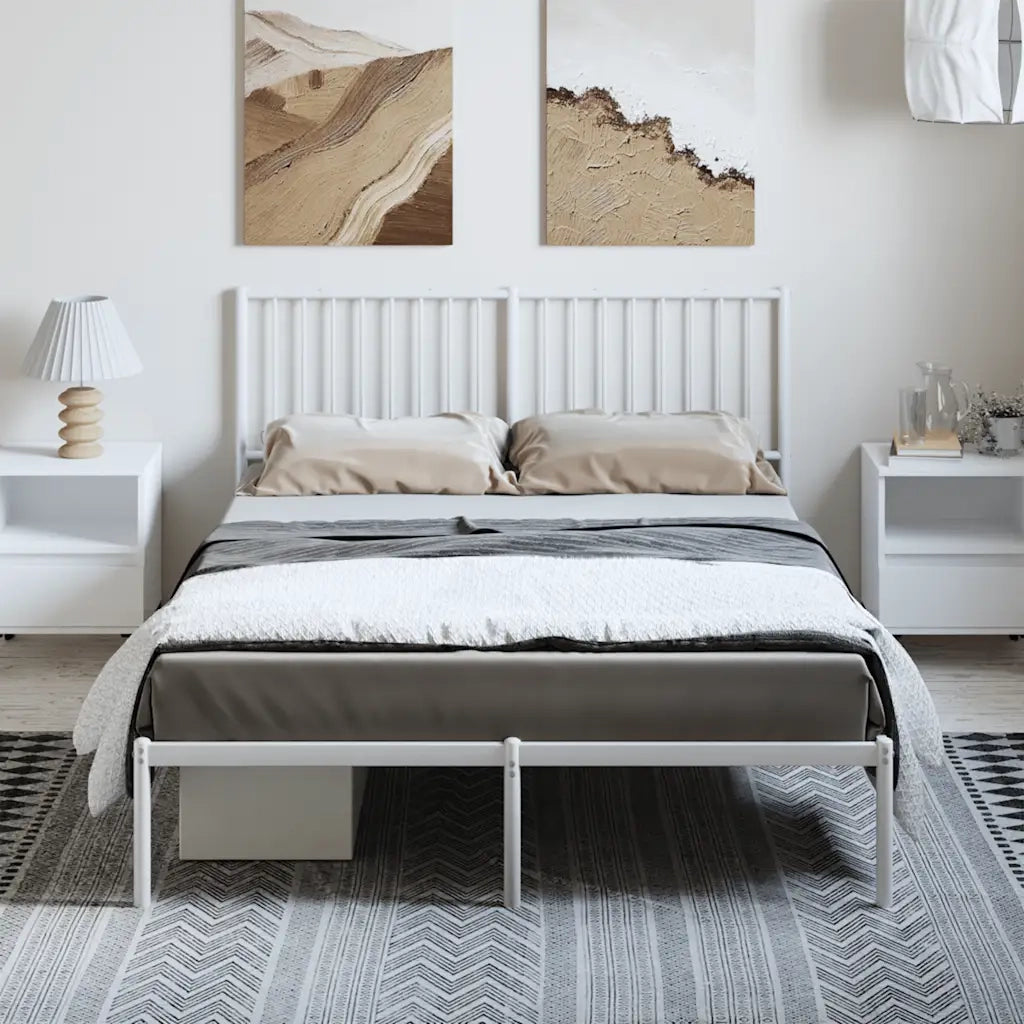 Giroletto con Testiera Metallo Bianco 135x190 cm 350930