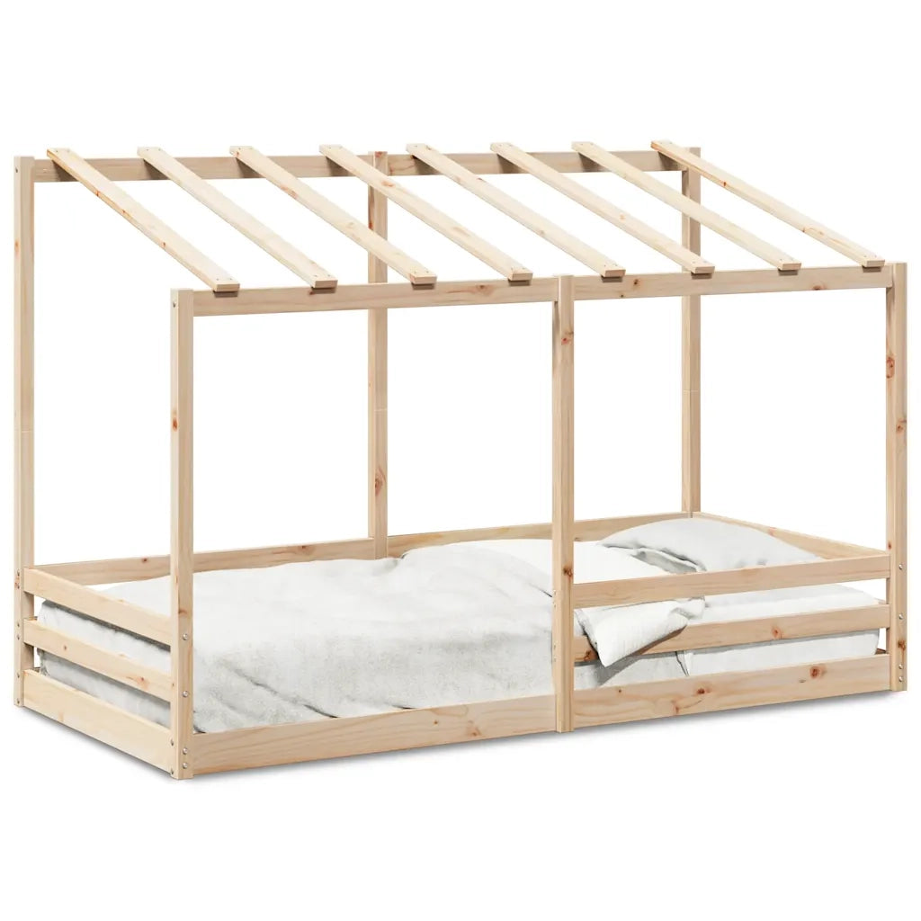 Letto per Bambini | Letto Infantile | Lettino con Tetto 100x200 cm Legno Massello di Pino