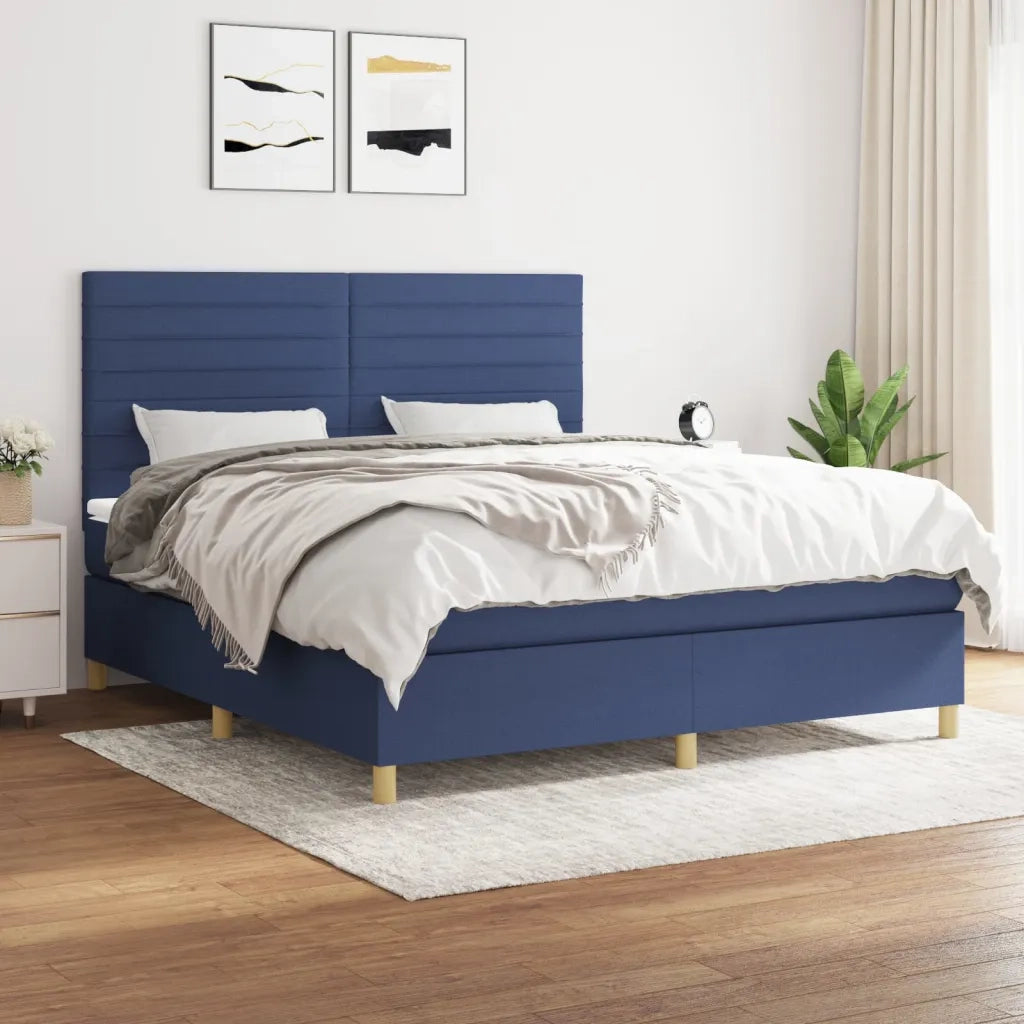 Giroletto a Molle con Materasso Blu 180x200 cm in Tessuto 3142439