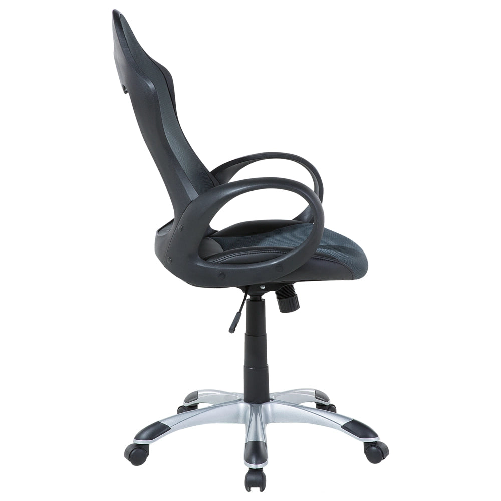 Sedia da ufficio Girevole in tessuto a rete grigio e verde Meccanismo di inclinazione del sedile regolabile in altezza Schienale ergonomico