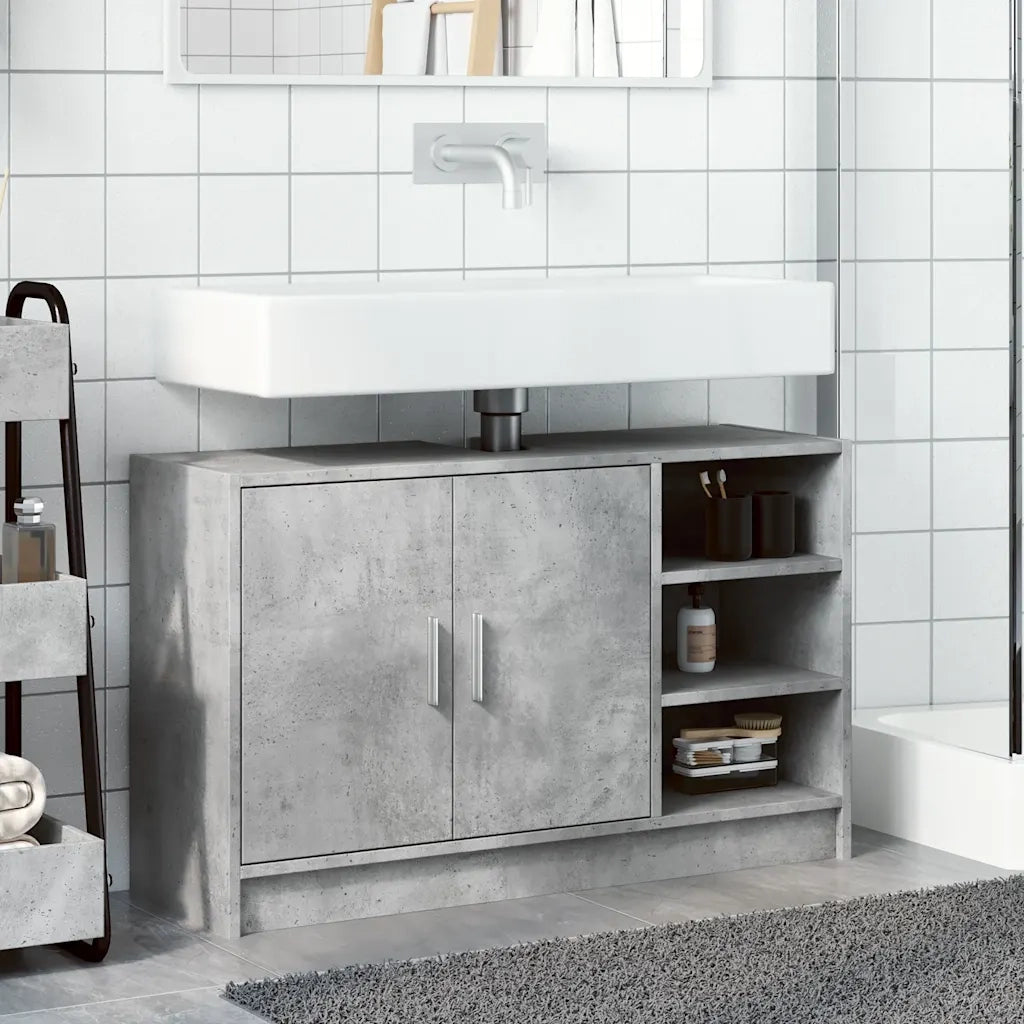 Mobile Lavabo | Armadio Lavabo Grigio Cemento 90x29x55 cm in Truciolare