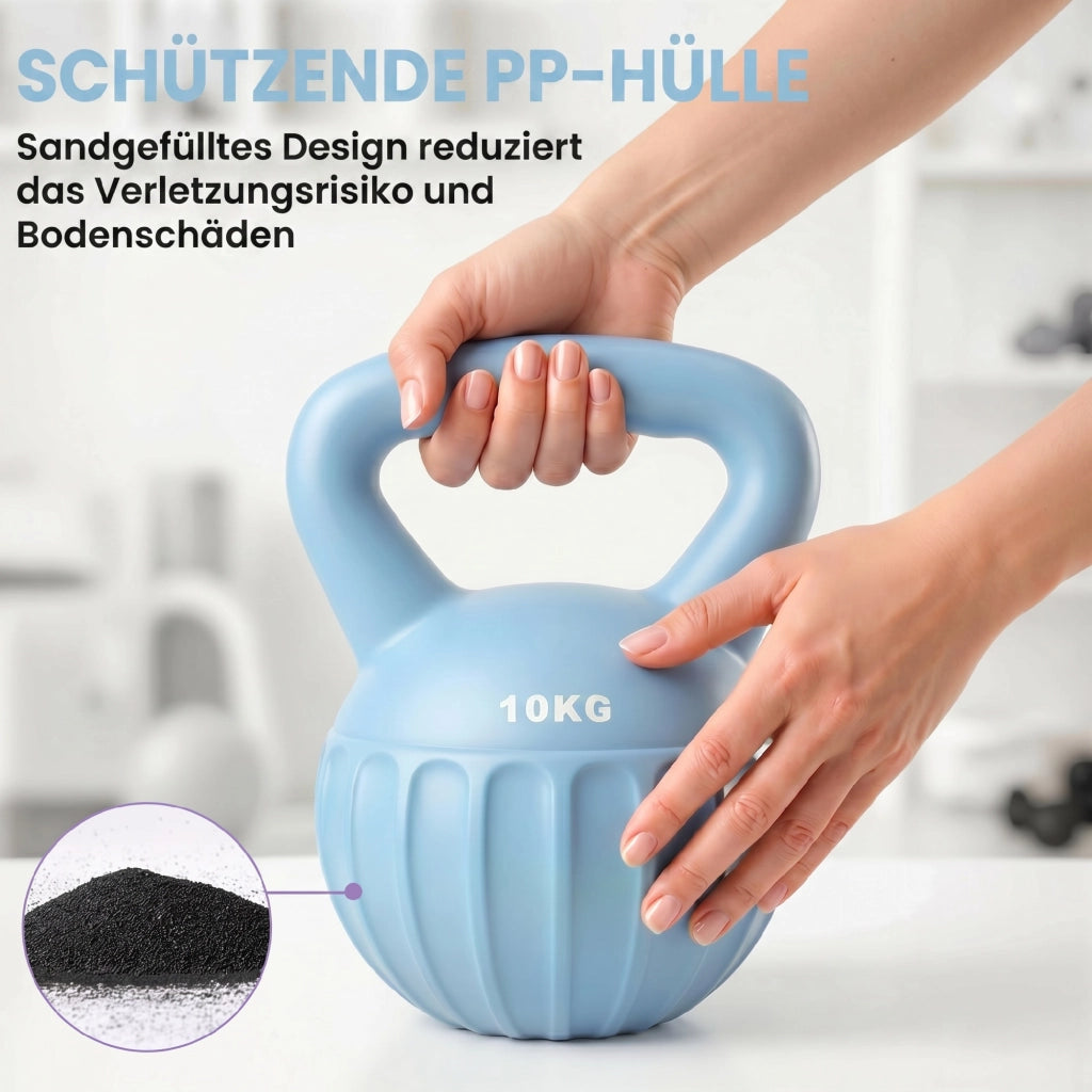 Kettlebell 6 kg con sabbia ¨C zephmum ¨C blu 21x21x27 cm