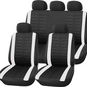Set di sedili per auto, universale, nero e grigio con aperture per airbag laterali e divano posteriore rimovibile