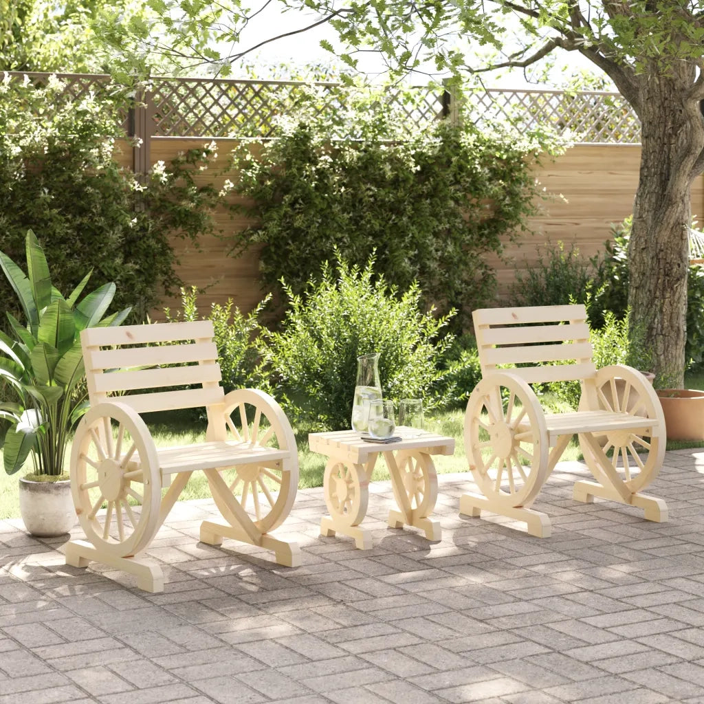 Set Salotto da Giardino 3 pz in Legno Massello di Abete 3207129
