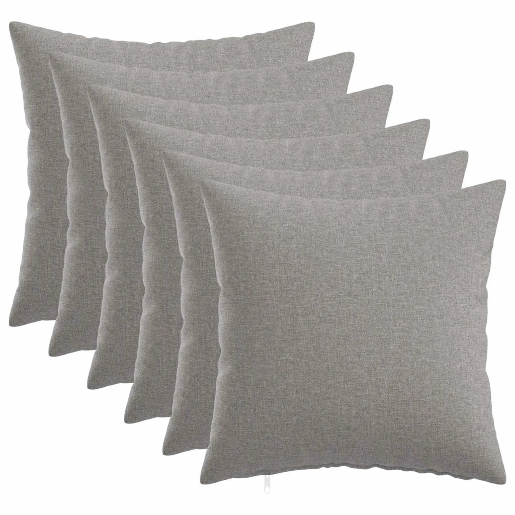 Federa 6 pz HEERLEN Grigio Nuvola 50 x 50 cm Tessuto 910754