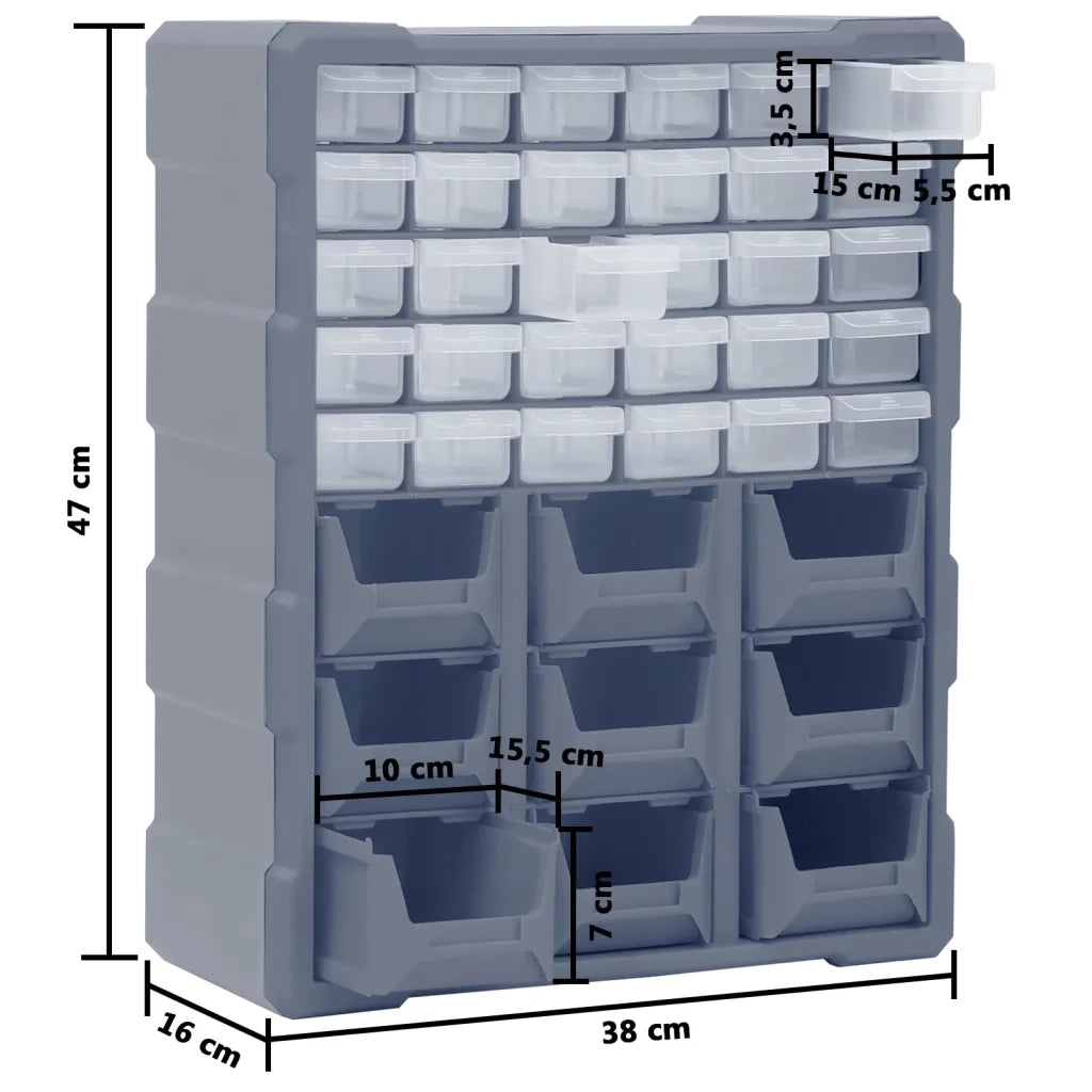 Mobile Contenitore con 39 Cassetti 38x16x47 cm CFW1796334
