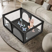 Culla opvougbile grande, per interni ed esterni, con fondo antiscivolo, recinzione per bambini, di tessuto Oxford, 50 palline (180 x 120 x 66 cm/nero)