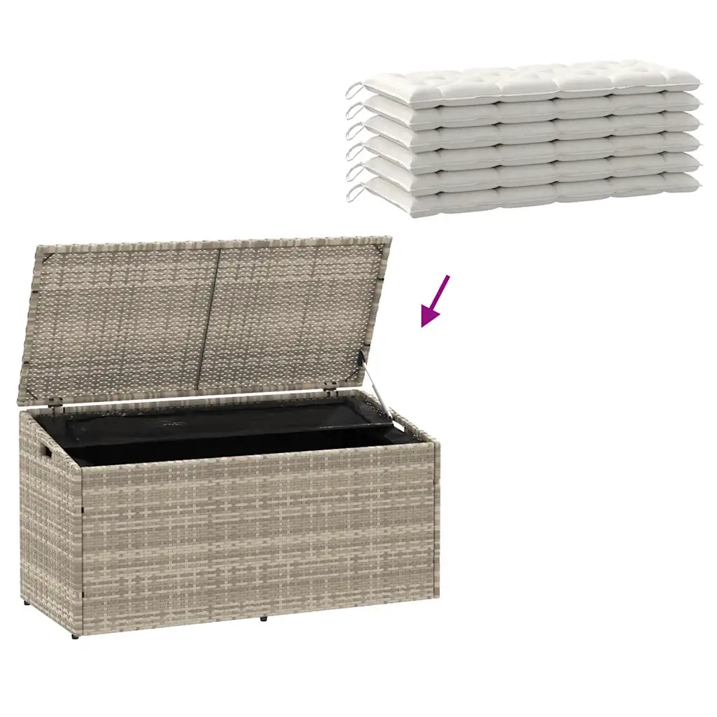 Baule da Giardino Grigio Chiaro 110x50x58 cm in Polyrattan 4104073