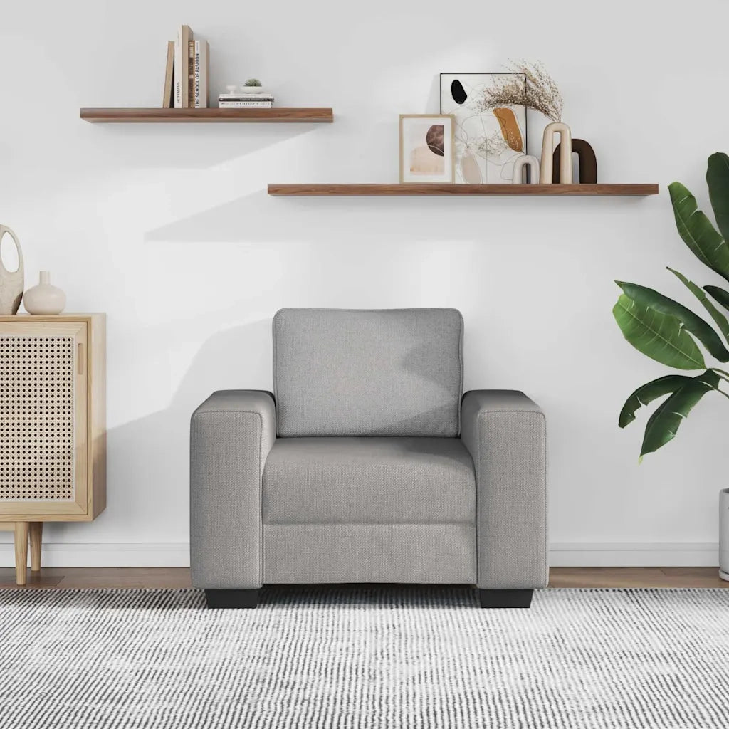 Divano Sedia-Poltrona-Sofa Relax Grigio Nuvola 55 cm in Tessuto 678279