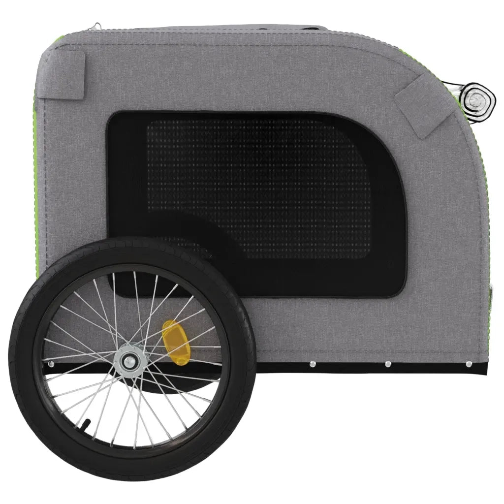 Rimorchio da Bici per Animali Verde e Grigio Oxford e Ferro CFW1870315