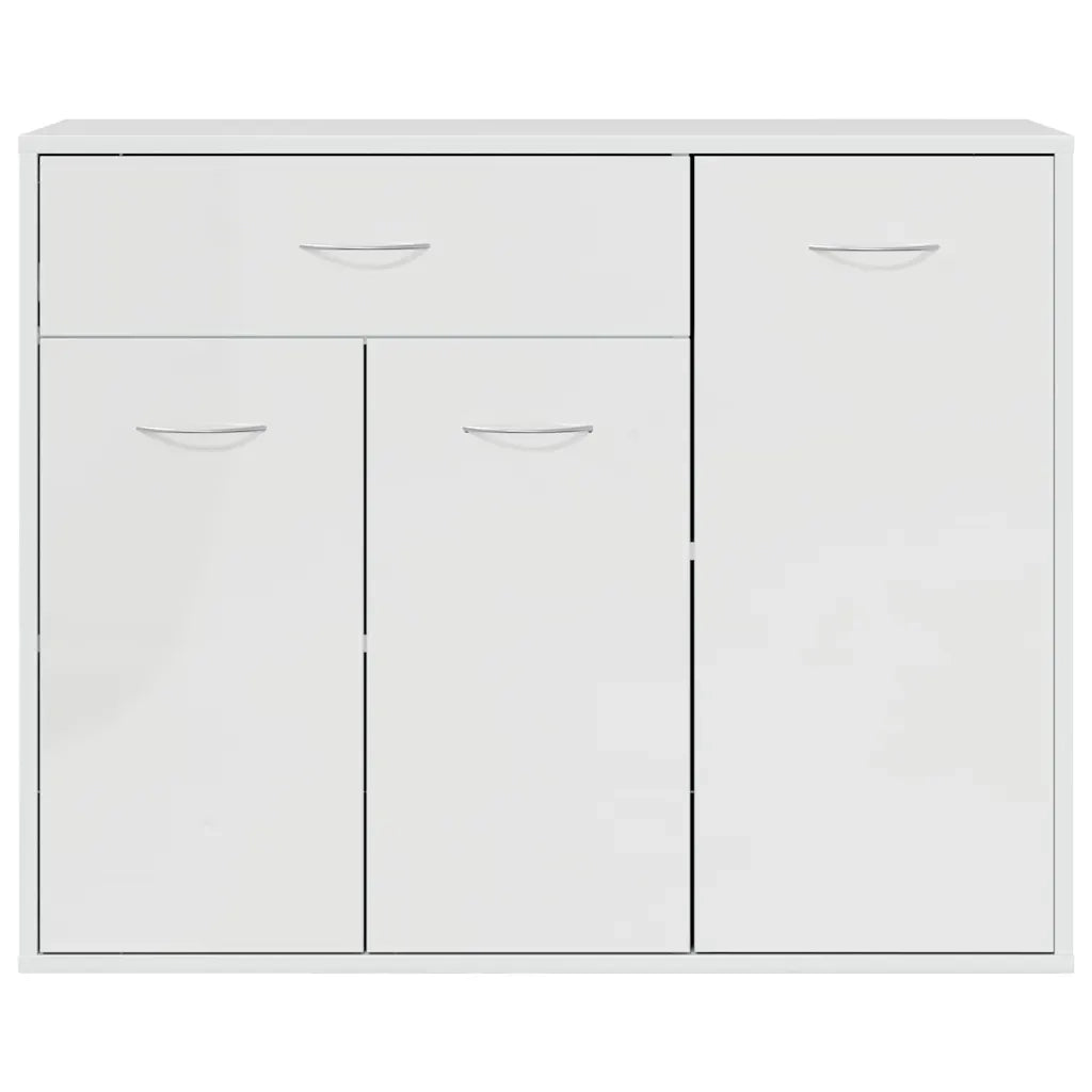 Credenza-Buffet-Armadio da cucina Bianco Lucido 88x30x70 cm in Legno Multistrato