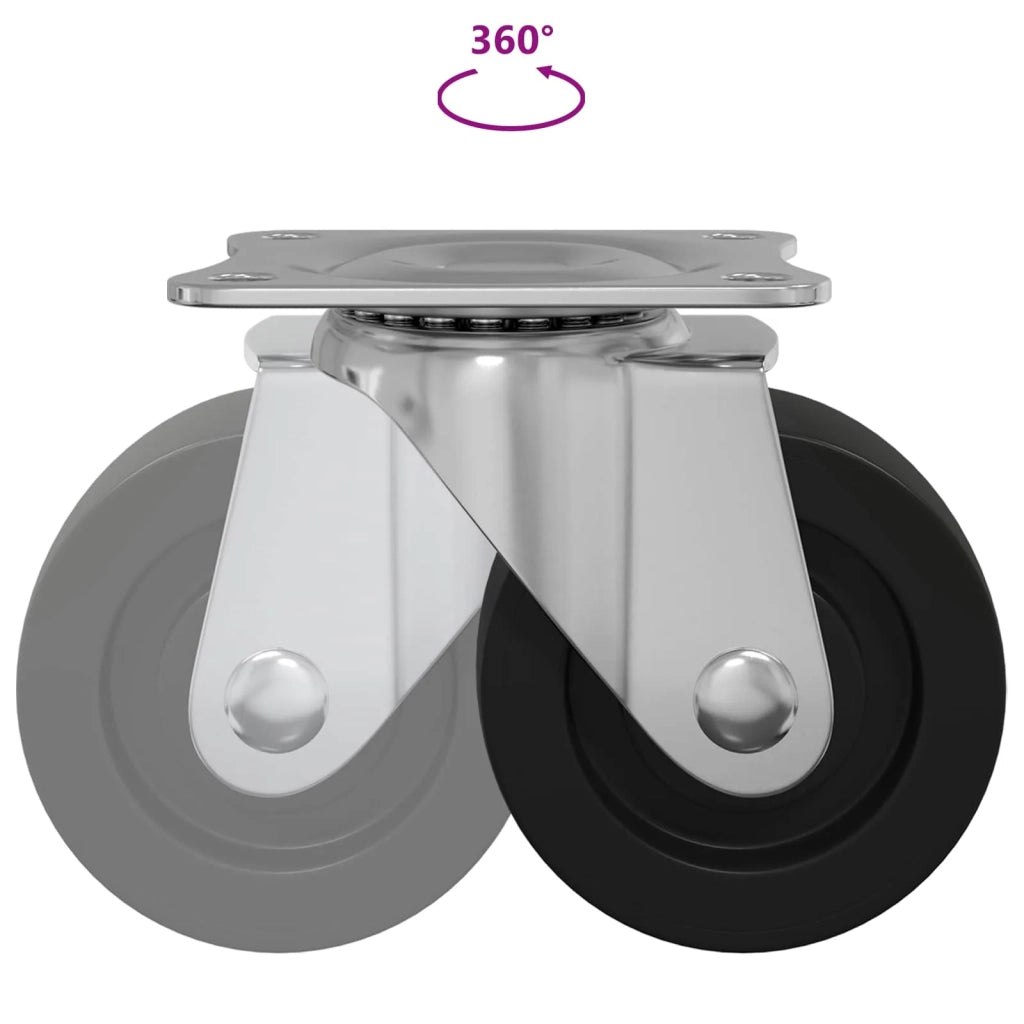 Rullo girevole 2 pz Argento 60 x 60 x 50 mm Ferro e nylon CFW6529617