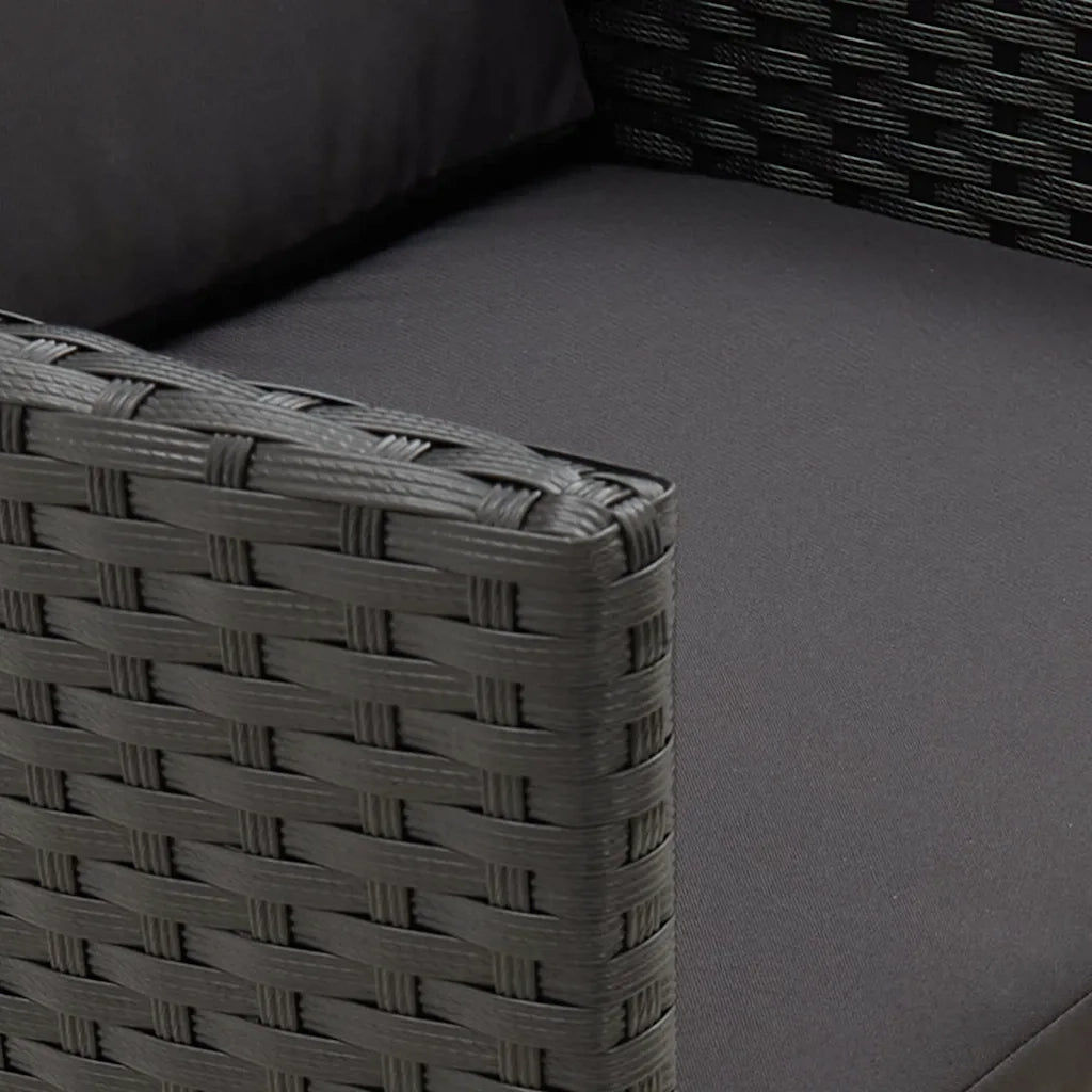 Sedie da Giardino con Cuscini 2 pz | Sedie da Esterno in Polyrattan Nere