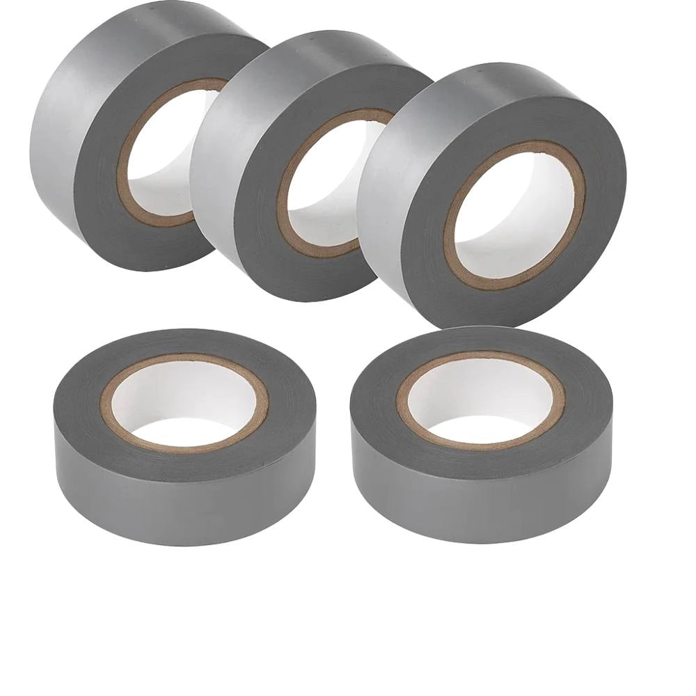 Kit nastro isolante in pvc autoestinguente multicolore per impianti sicuri *** colore grigio, dimensioni 19 mm x 25 m...