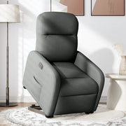 vidaXL Poltrona Alzapersona Reclinabile Elettrica Grigio Scuro Tessuto