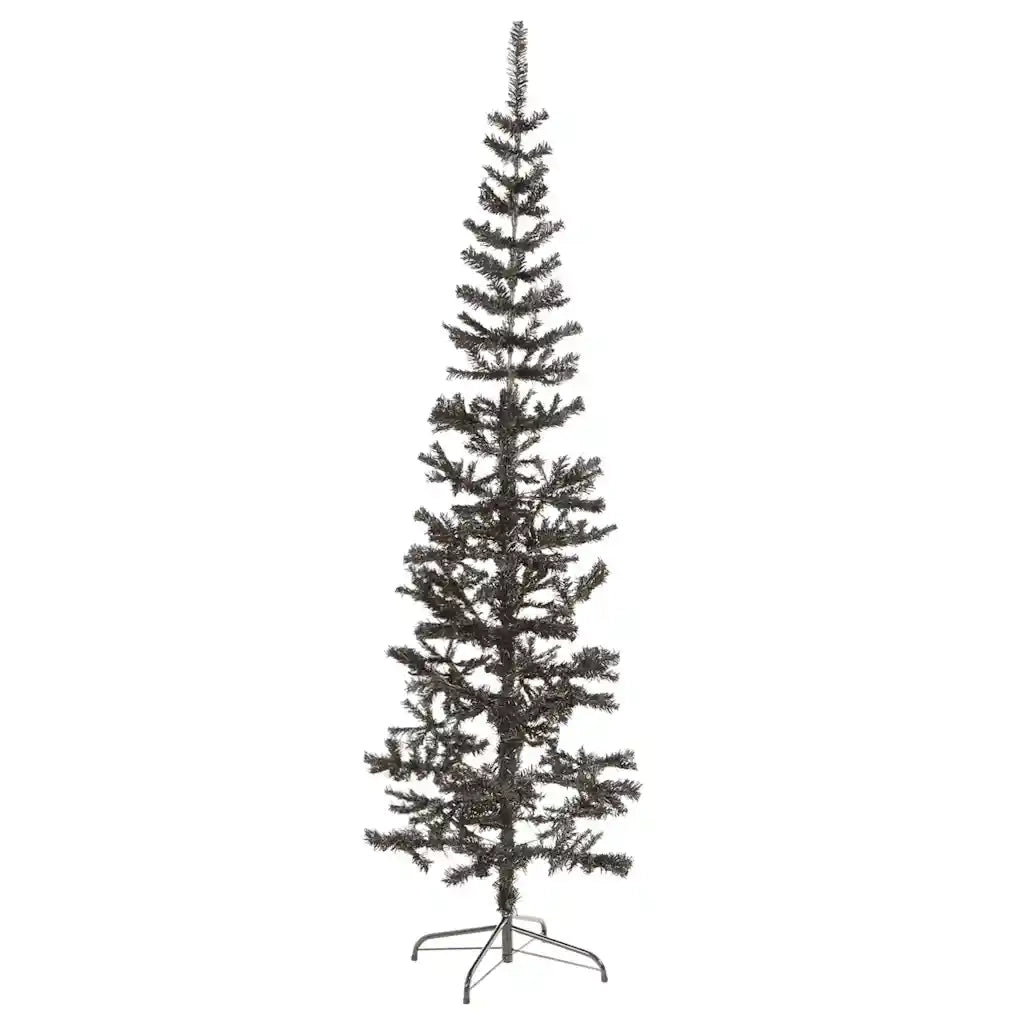 Albero di Natale Sottile-Albero Natalizio-Decorazioni natalizie Nero 210 cm