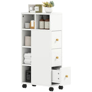 Mobiletto Bagno Sottolavabo con Cassetti e Ruote ¨C Zephmum ¨C Bianco 20x40x80cm