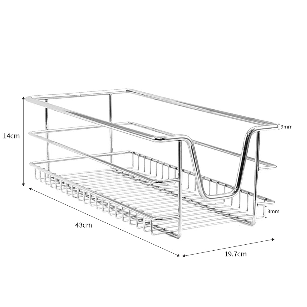 Tirare Fuori Cestini in Acciaio da Cucina Cestelli Organizzazione Credenza da 30cm