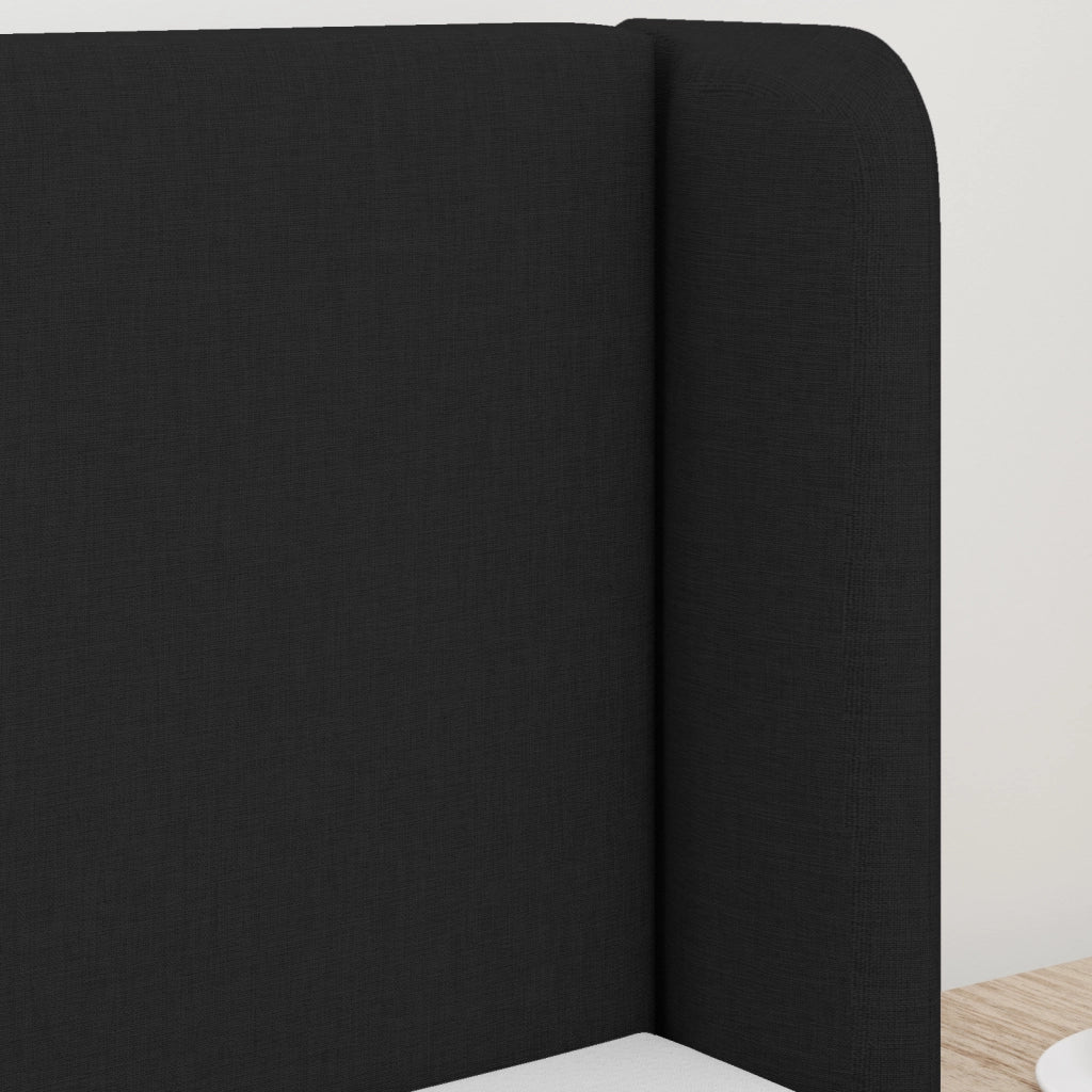 Testata Letto Nera Nera Legno e tessuto Standard Durevole