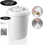 Macom just kitchen 104 smart wet bin bidoncino sottovuoto per umido, abs, bianco, 7,5 l