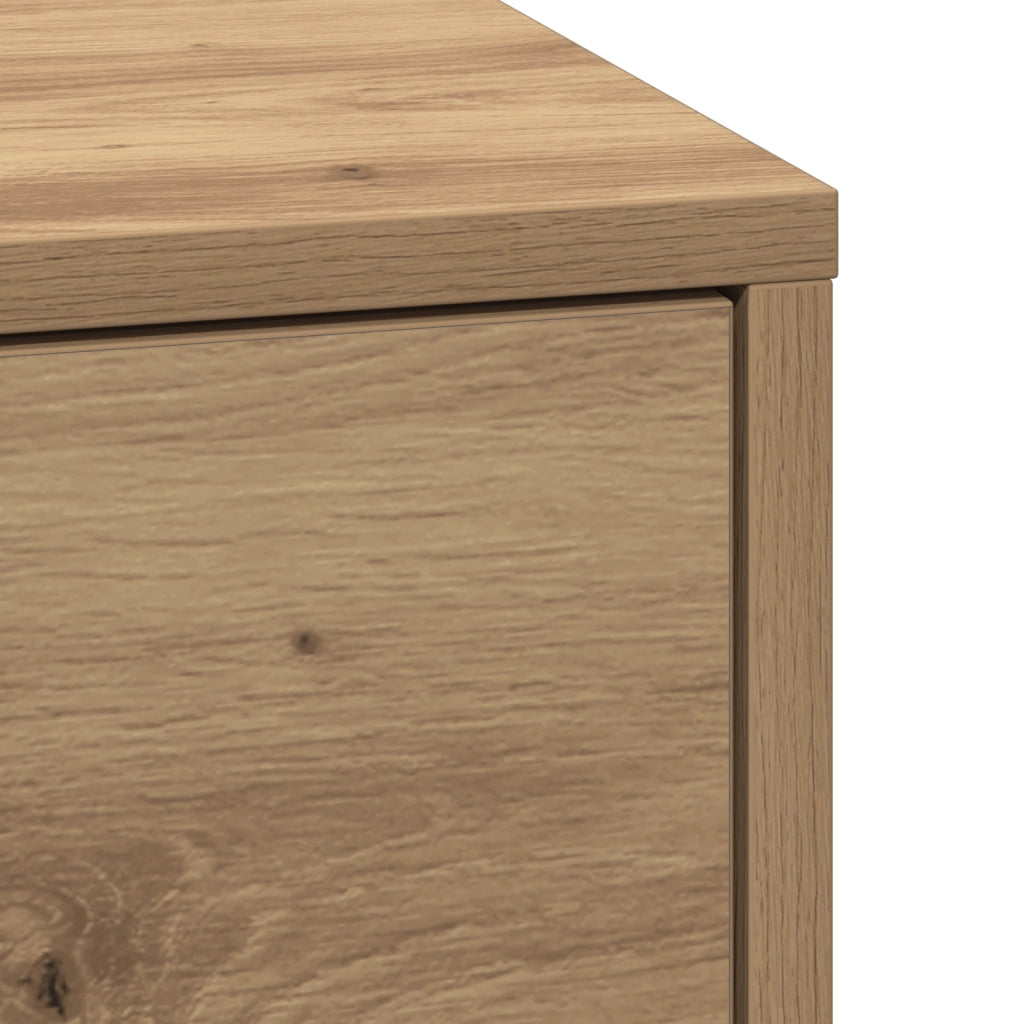 Comodino con luci LED Rovere Artisanale Legno ingegnerizzato