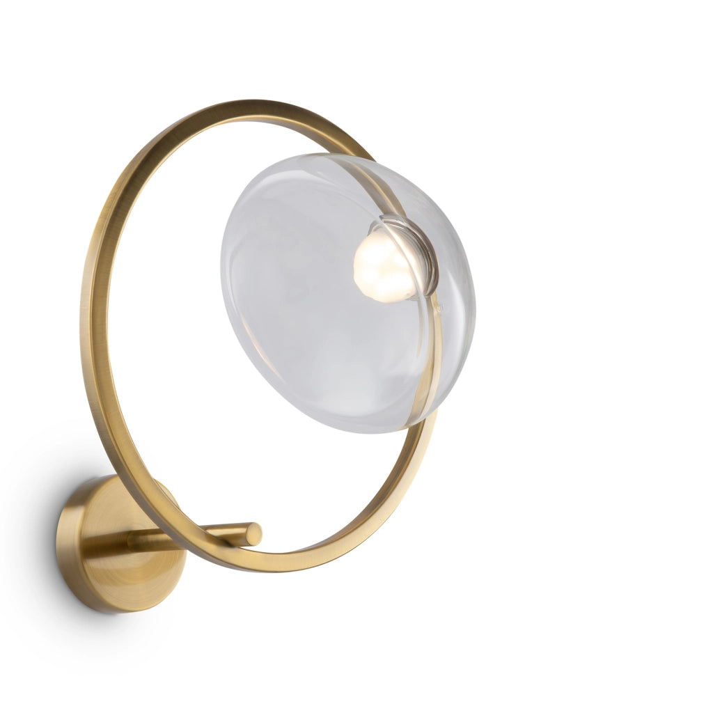 Maytoni Applique moderno Lunare 1 luce LED integrato ottone metallo vetro