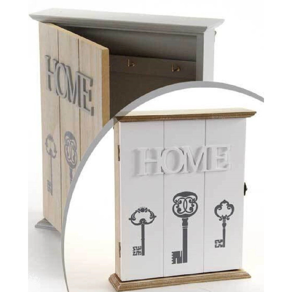 Trade Shop - Armadietto Portachiavi Parete Appendino Home 22x6x27cm Shabby Chic Col Ass 765896 -