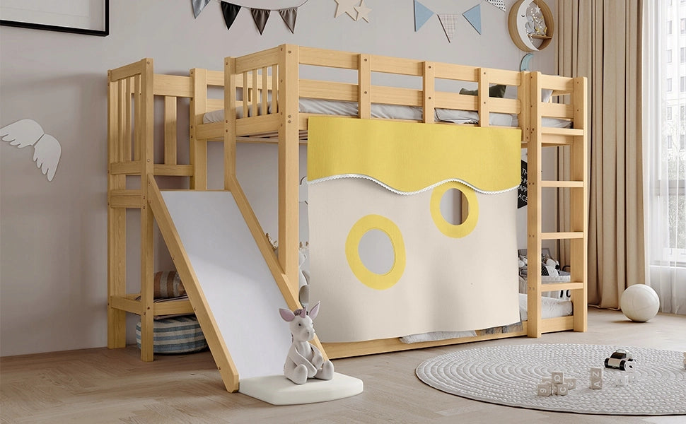 Letto a castello 90x200 - Xylo - con scivolo e scala