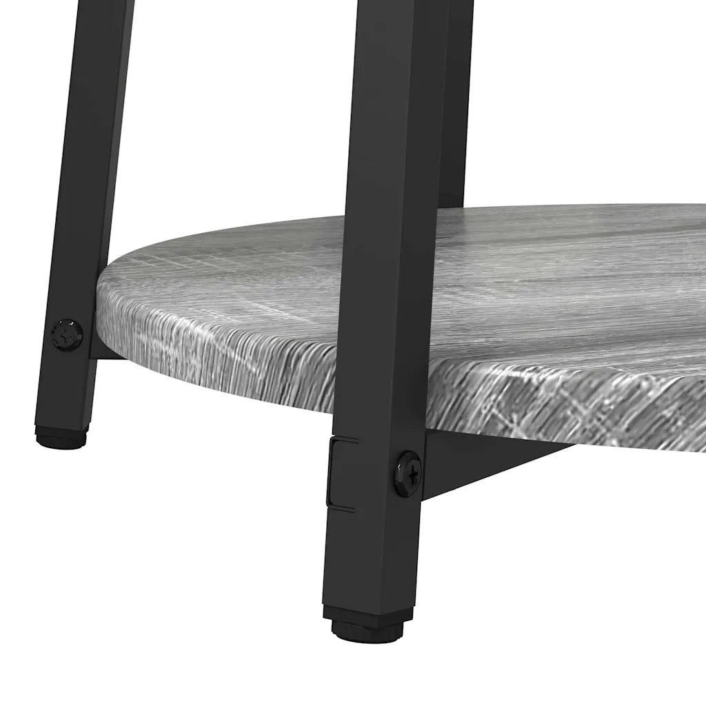 Set tavolini con lo scaffale 2 pcs Grigio Sonoma e Nero 869705