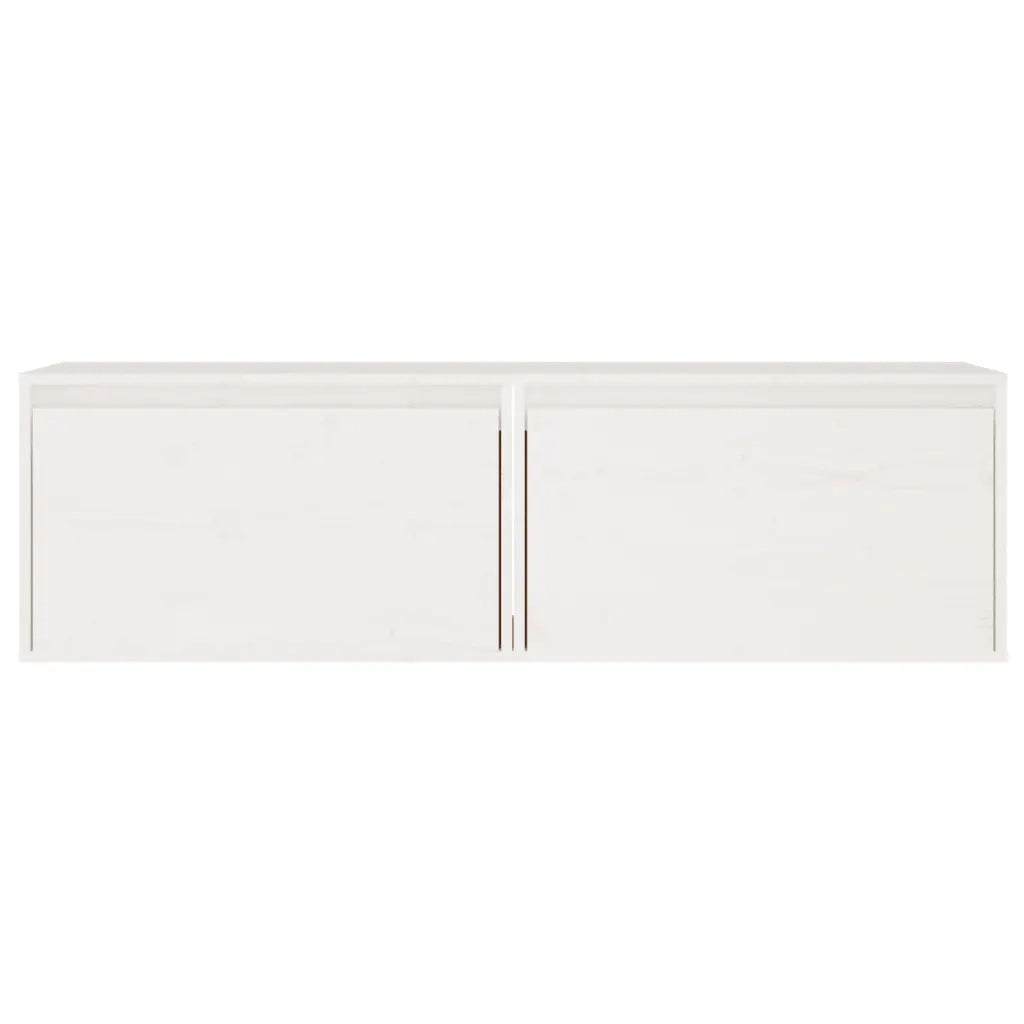 Pensili Bianchi 2 pz 60x30x35 cm in Legno Massello di Pino 813448