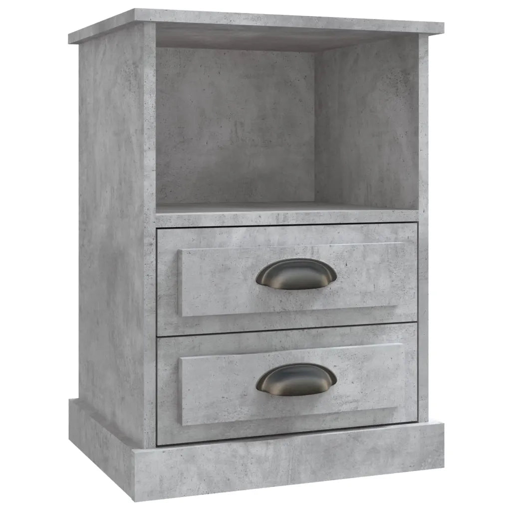 Comodini 2 pz-Set di 2 Tavolino da notte Grigio Cemento 43x36x60 cm