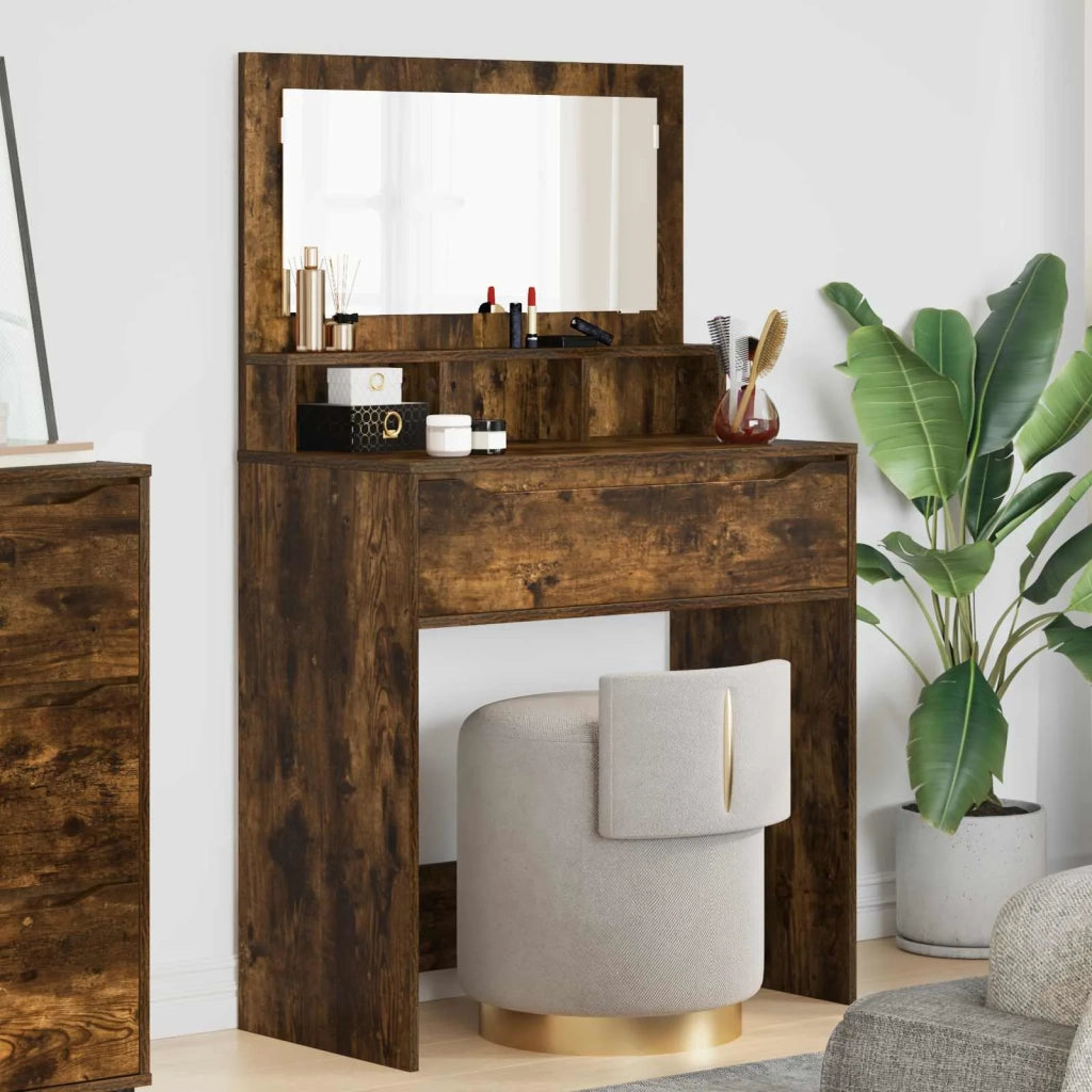 Tavoli da Trucco per Camera da Letto con cassetto Rovere fumé 888982