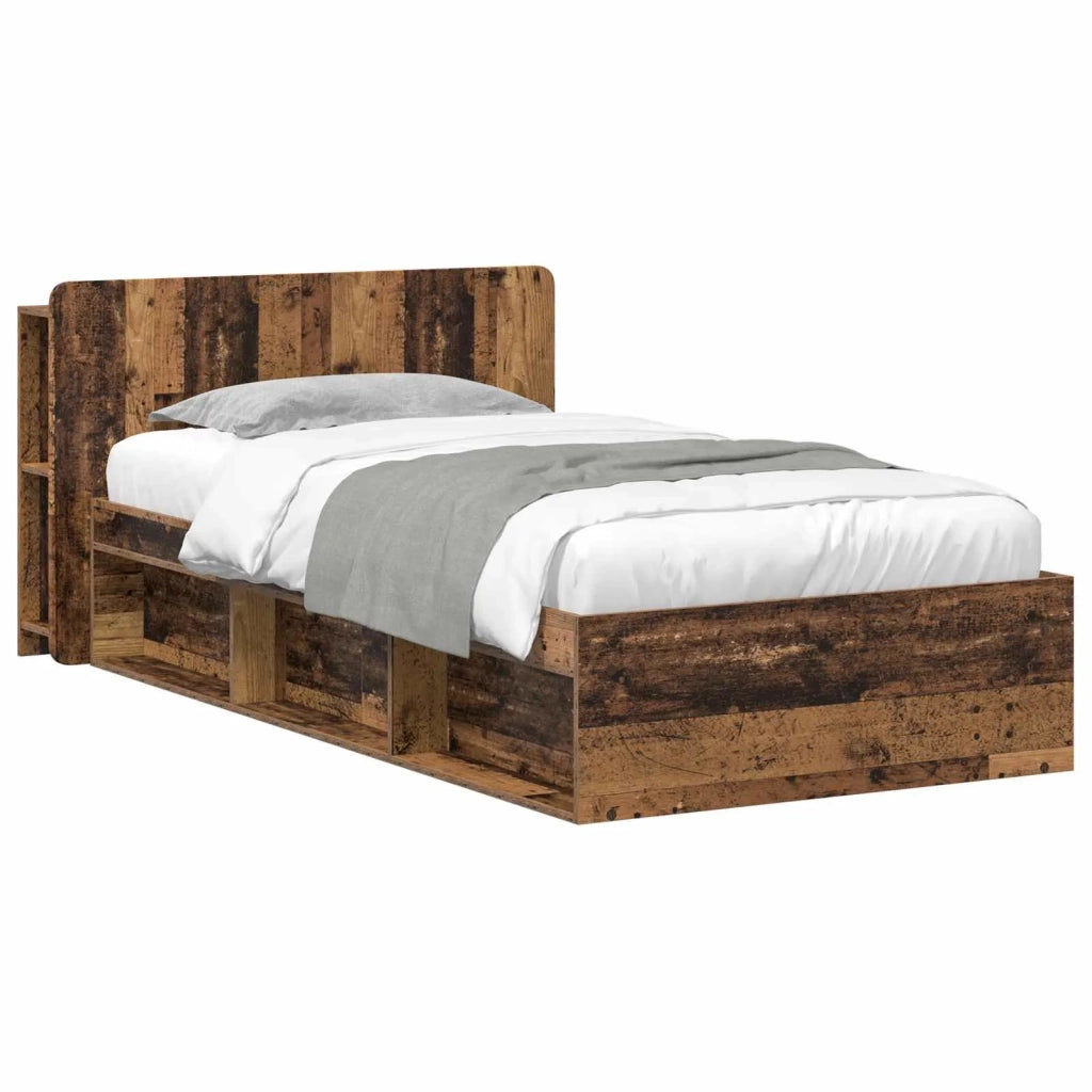Telaio del letto con storage Legno antico 90 x 200 cm