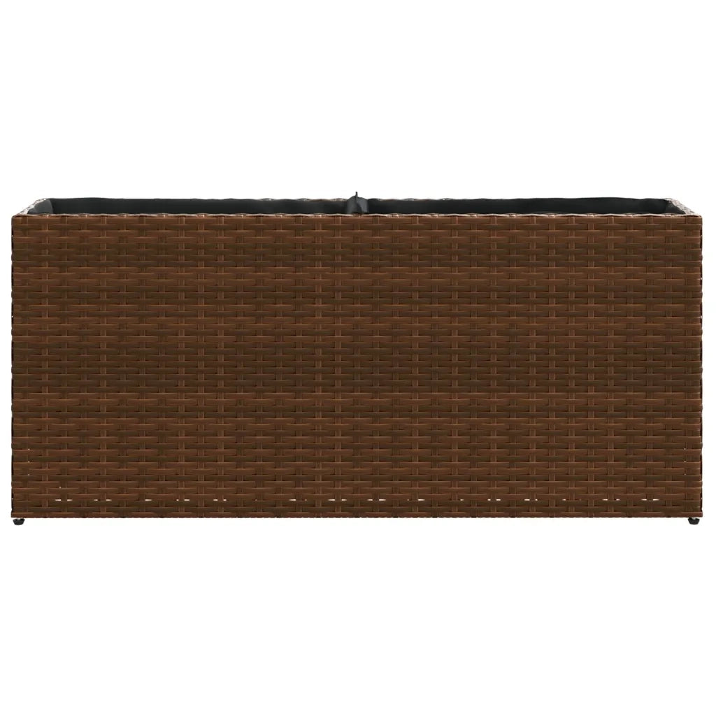 Fioriere da Giardino con 2 Vasi Marrone 90x20x40 cm Polyrattan 3210514