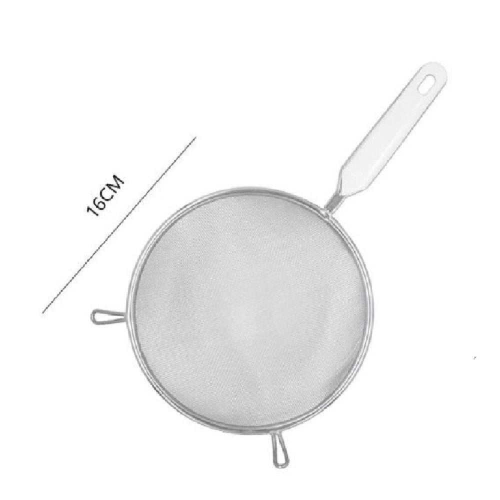 Trade Shop - Colino A Rete 16cm In Acciaio Cucina Manico In Plastica Passino Setaccio 50622 -