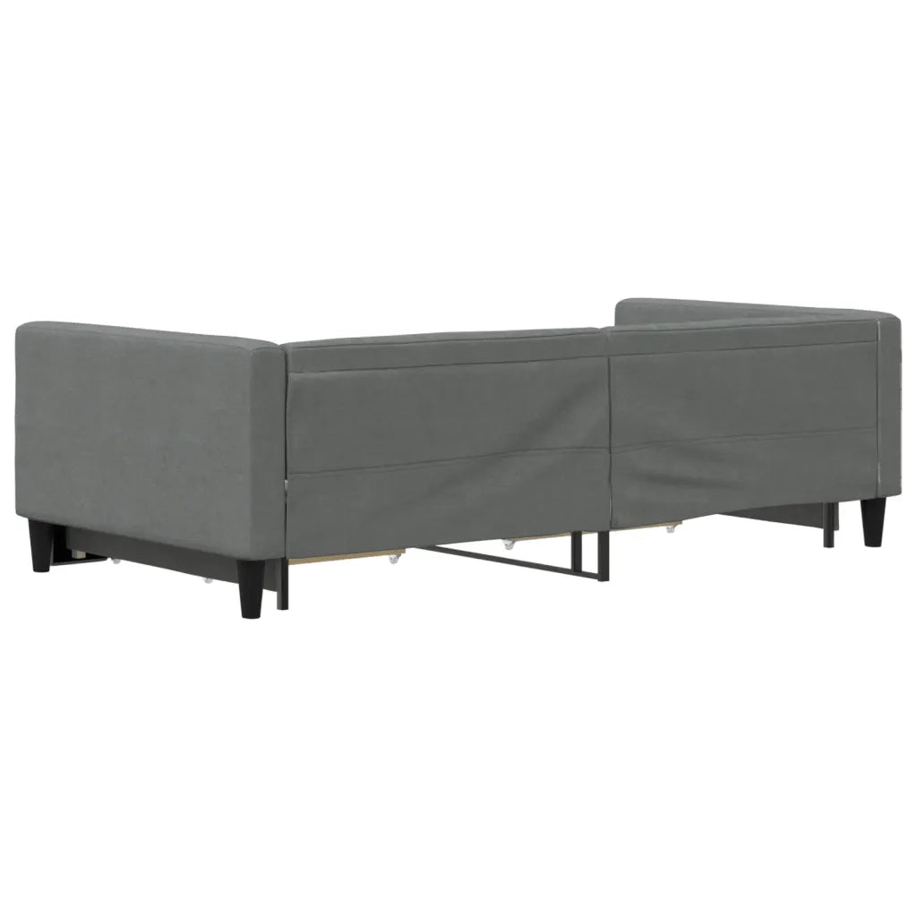 Divano Letto Estraibile Cassetti Grigio Scuro 100x200cm Tessuto 3196620