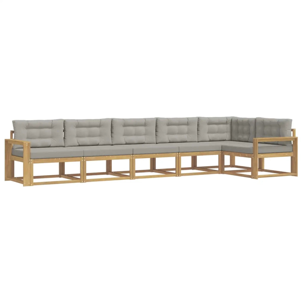 Set di divani da esterno 4 pcs Bianco e Grigio Chiaro