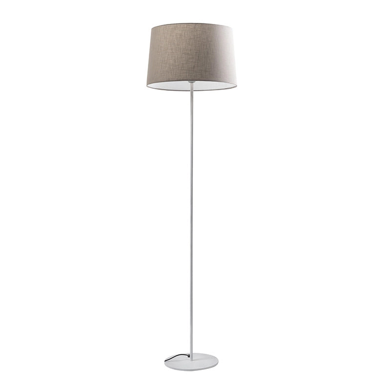 Vivien Piantana Bianca con Paralume Conico Avorio E27 IP20 48cm - Lampada da Terra in Metallo e Tessuto per Interni - Rossini Group