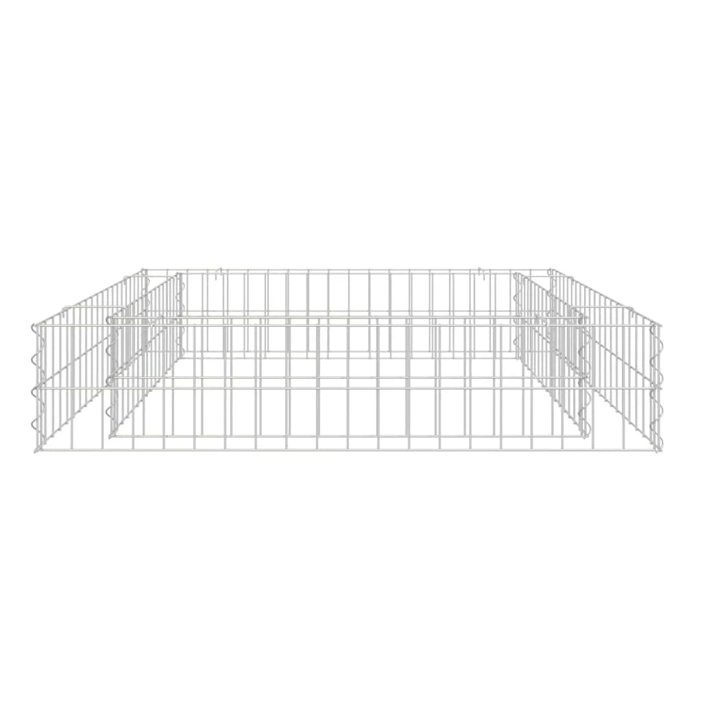Aiuola rialzata in gabbione di acciaio zincato 100 x 100 x 20 cm Argento 02_0039891