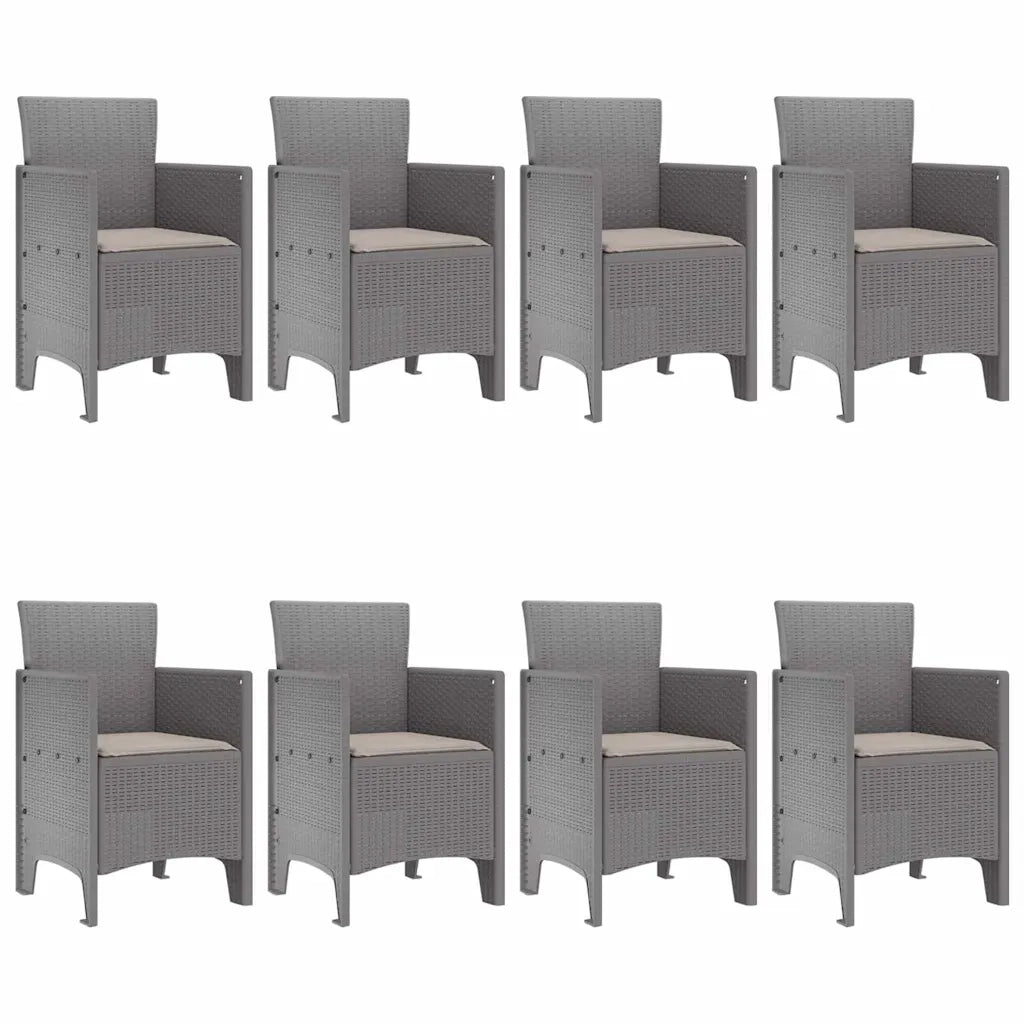 Set da Pranzo per Giardino 9 pcs Grigio Chiaro Polipropilene 3378588
