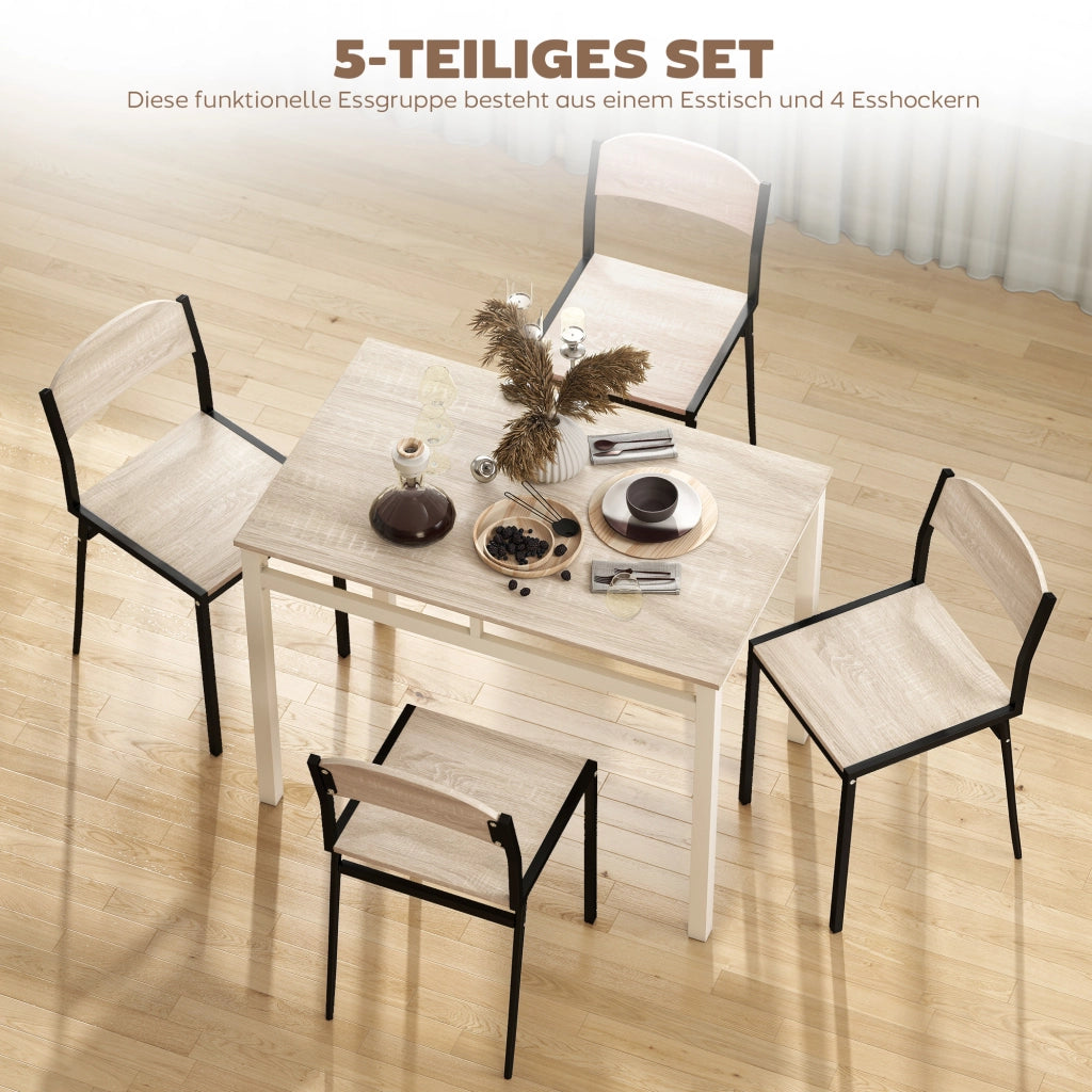 Set tavolo da pranzo allungabile con sedie ¨C zephmum ¨C nero